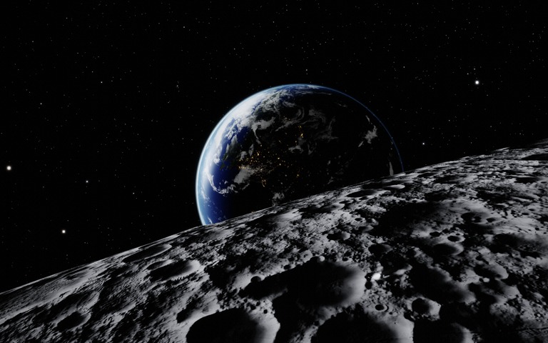Earthrise. Home, rising over another world.
